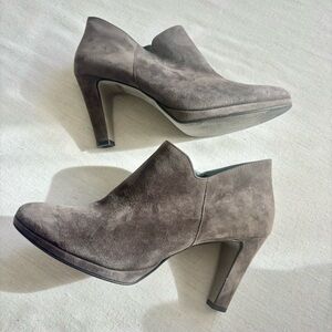 Paul Green Taupe Suede Heeled Ankle Booties UK 7.5 / US 10 | Echt Leder Leather